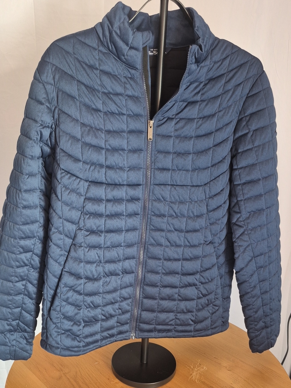 Ben Sherman Men's Quilted Puffer Jacket in Navy Blue